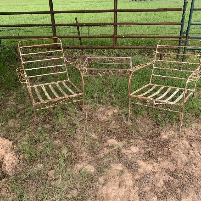 Outdoor Iron Patio Chairs & Table