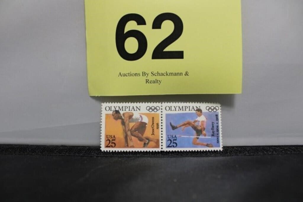 SET OF 2 25 CENT STAMPS, OLYMPIAN STAMPS