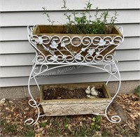 Metal Garden Stand with Planters, 21 1/2"x8"x20"