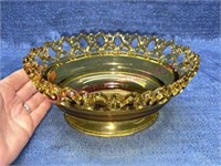 Vtg Imperial Glass amber bowl