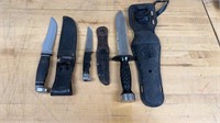 Three Knives w/Individual Sheaths