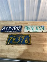 3 miscellaneous license plates
