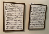 2 framed music prints