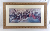 Lovely large framed decorator picture. 49" l x