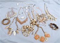 14 PC VINTAGE BEADED STATEMENT JEWELRY