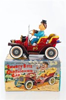 Battery Operated Smokey Bill on Old Fashioned Car