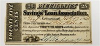 1863 $.25 Mechanics Savings & Loan As.