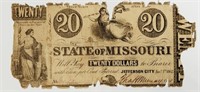 1962 State of Missouri Jefferson City $20 Bill