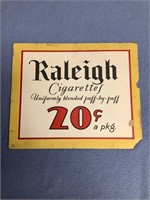 Raleigh Cigarettes Ad   Cardboard