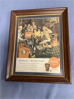 1950 Framed Coke Ad   NOT SHIPPABLE