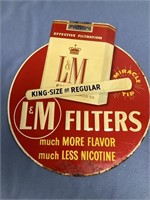 Metal L&M Cigarette Sign   NOT SHIPPABLE