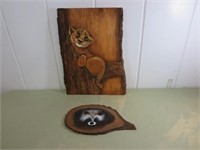 Pair of Hand Painted Critters on Wood