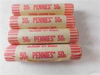 4 rolls of pennies