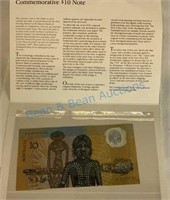 Rare commemorative Australian $10 note