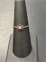 10 KT Vintage Ruby and Diamond Ring