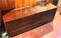 2 lid wood chest 65.5" long x 18.5" deep x 25"