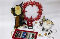 Large Metal Santa's & Wreath's, Ornaments