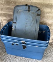 (3) Sterilite 28gal ? Used Totes with lids