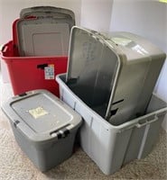 Miscellaneous Used Totes with Lids