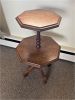 Walnut Two Tier Serving Table