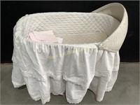 Rolling Wicker Baby Crib