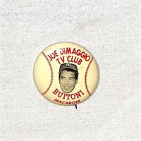 1950's Joe Dimaggio Tv Club Butoni Macaroni Pin
