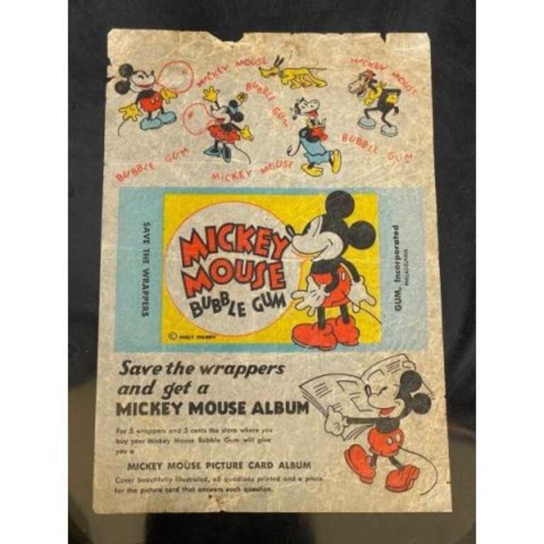 1933 Mickey Mouse Gum Wax Wrapper