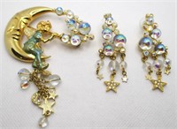Kirks Folly Pipedream Fairy Brooch & Earrings Set