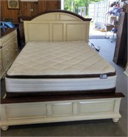QUEEN PANEL STYLE BED-HEAD, FOOT, RAILS W/