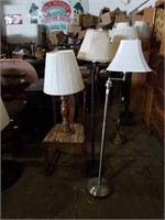 Lot 3 lamps and matching chair.