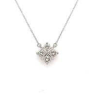 14K WHITE GOLD 1.07CT DIAMOND 4STONE X NECKLACE