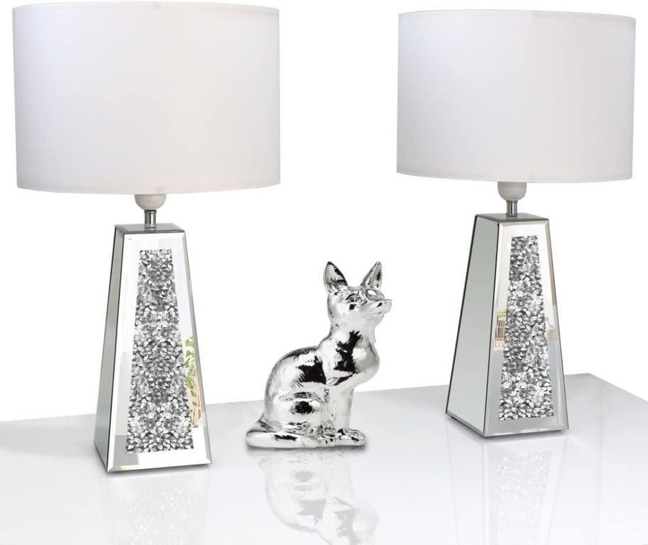 Silver Mirror Crushed Diamond Table Lamps