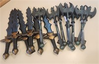 LOT OF PLASTIC BATTLE AXES & SWORDS