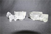 2 GLASS CANDY DISH AND BOTTLE