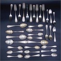 (32) pieces of sterling silver flatware, to