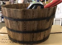 Wooden bucket 12” diameter & garden lot