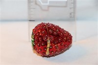 Strawberry Trinket Box & Carved Strawberry