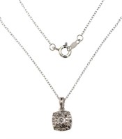 Natural Cushion Cut Diamond Necklace