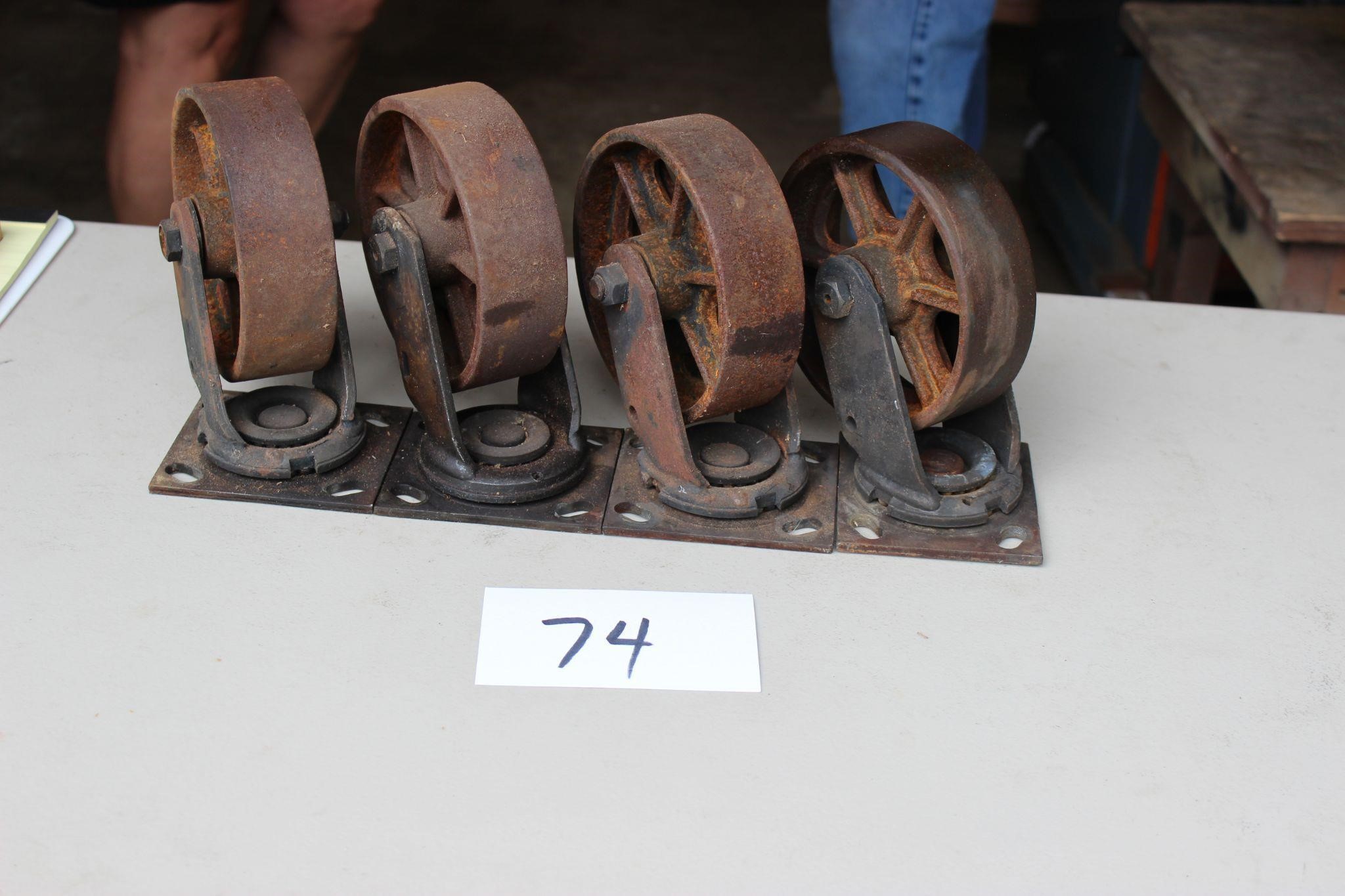 2" x 6" steel castor wheels