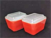 Vintage Pair of Red Pyrex 501-B Glass, Glass
