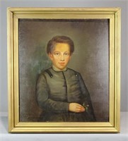 Painting: 19th c. Portrait of a Boy