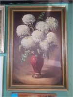 Framed flowers & vase painting