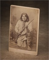 Cabinet Card of Geronimo, Apache Chief with rifle