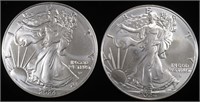 (2) 2024 AMERICAN SILVER EAGLES