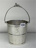 REED AND BARTON ICE BUCKET WITH FOX AND BIRD ON