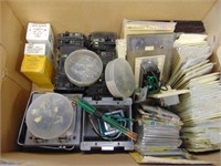 Box of electrical parts,  circuit breakers