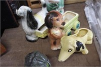 USA POTTERY DOG PLANTERS