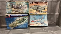 3 Model Airplanes and 1 Model Boat
