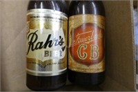 2 vintage full beer bottles - Rahr's & Fauerbach's