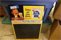 1 vintage Pabst metal chalk boards - yellow